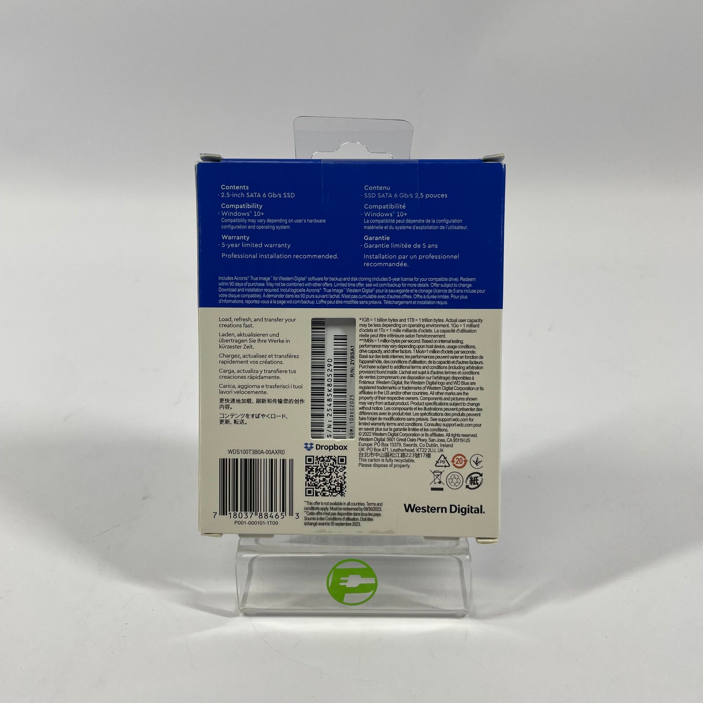 New Western Digital WD 2.5" Blue SA510 1TB M.2 SATA 6Gbps SSD 2YBSA1