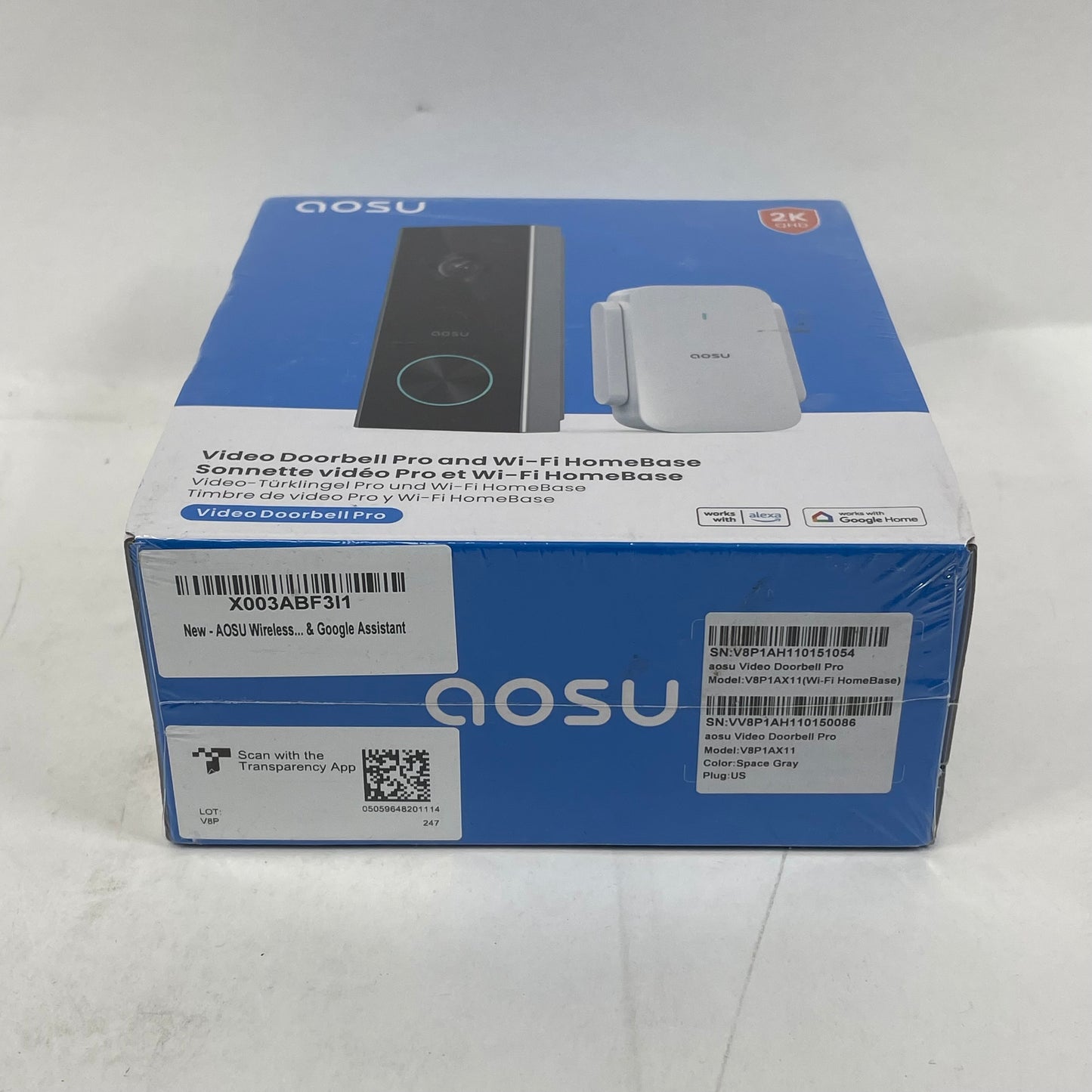 New AOSU VIDEO DOORBELL PRO 2K QHD, Wireless, Battery-Powered Smart Doorbell