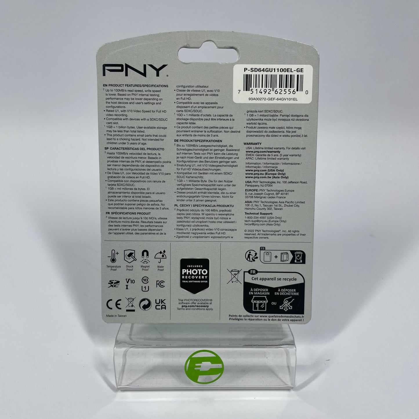 New PNY Portable Elite 64GB UHS-I SDXC Flash Card P-SD64GU1100EL-GE