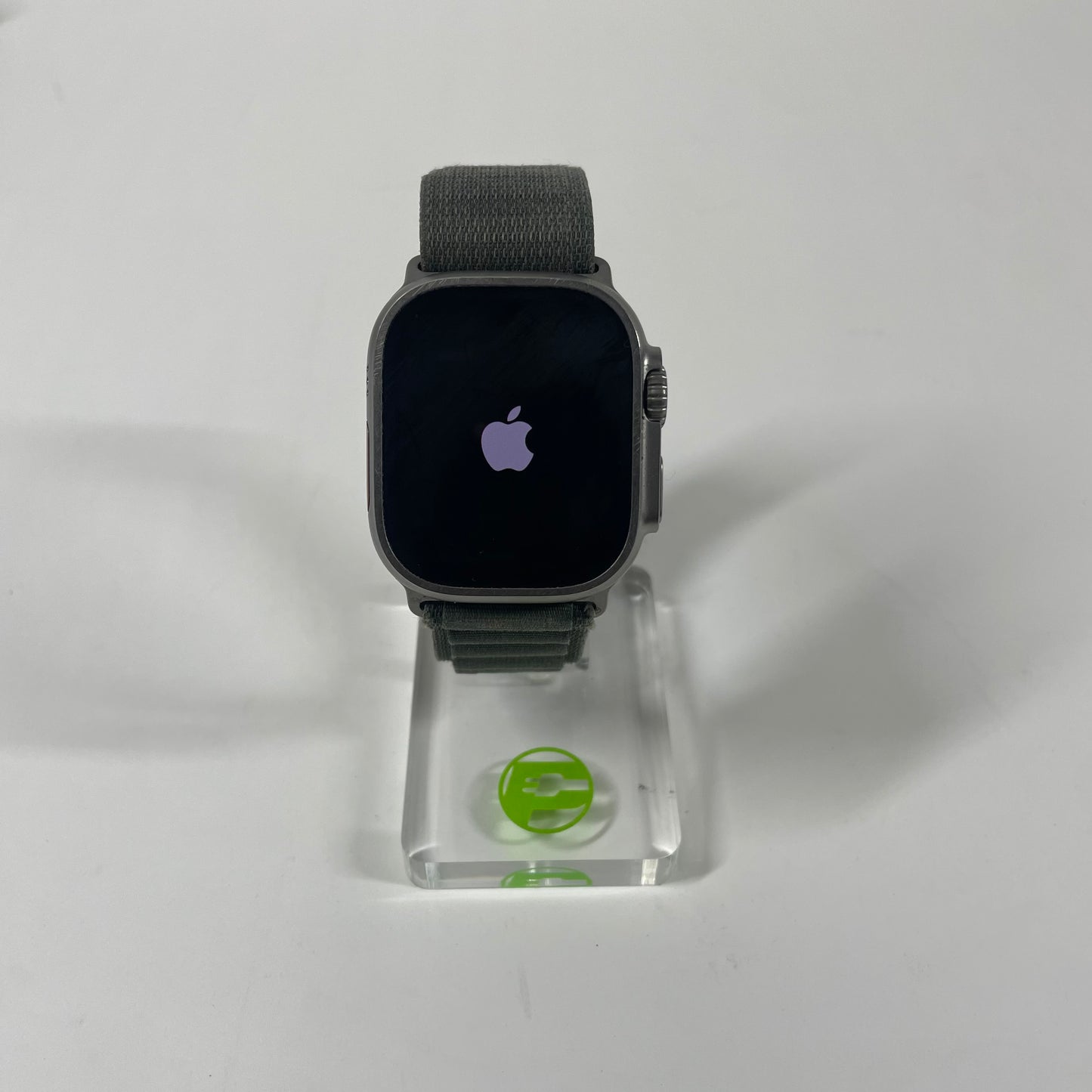 Unlocked Apple Watch Ultra 49MM Natural Titanium Green Trail Loop MQEX3LL/A