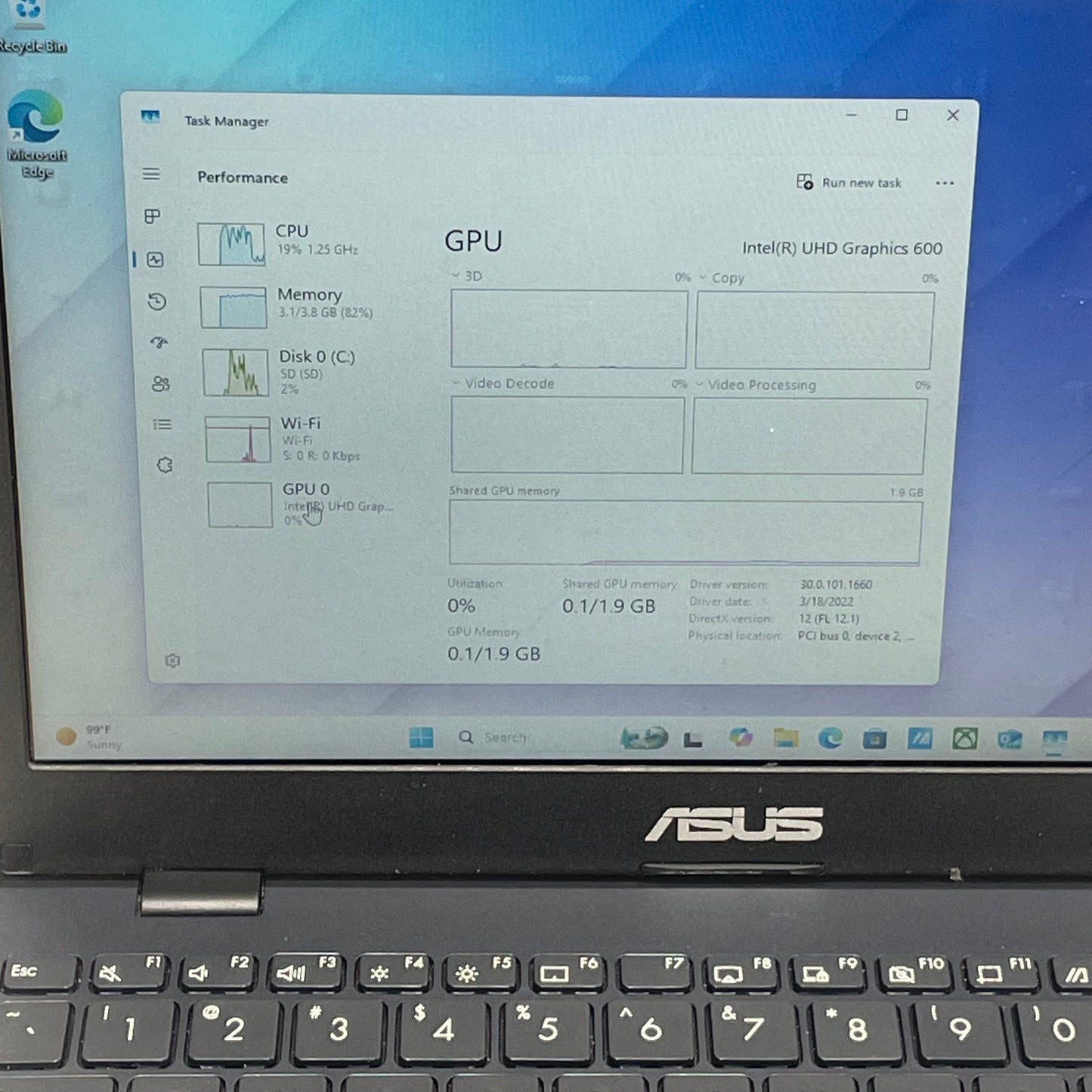 Asus Vivobook Go 12 L210M 11.6" Celeron N4020 1.1GHz 4GB RAM 128GB SSD