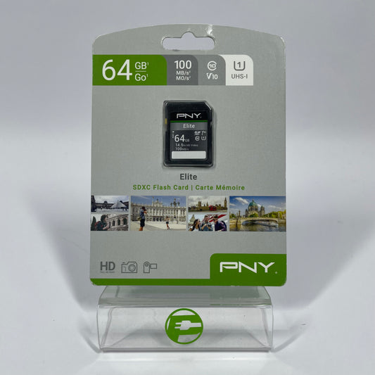 New PNY Portable Elite 64GB UHS-I SDXC Flash Card P-SD64GU1100EL-GE
