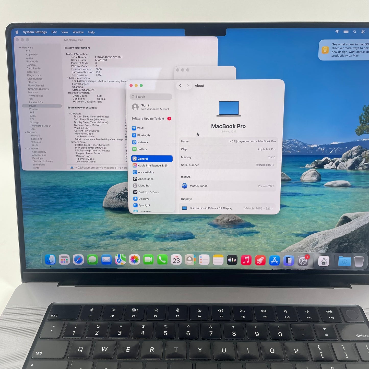 2023 Apple MacBook Pro 16" M2 Pro 19C GPU 3.5GHz 16GB RAM 512GB SSD A2780