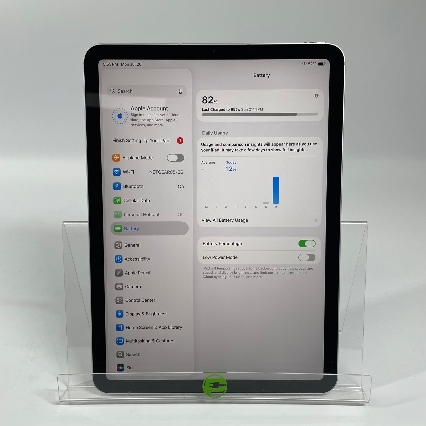 Factory Unlocked Apple iPad Air 4th Gen 256GB Silver MYHG2LL/A