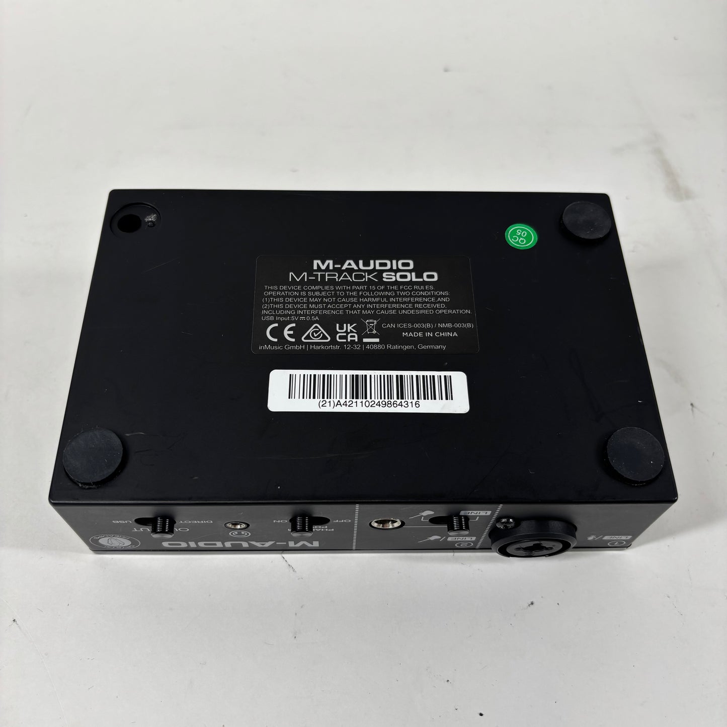 M-AUDIO M-TRACK SOLO, Portable, 2-In/2-Out USB Audio Interface MTRACKSOLO