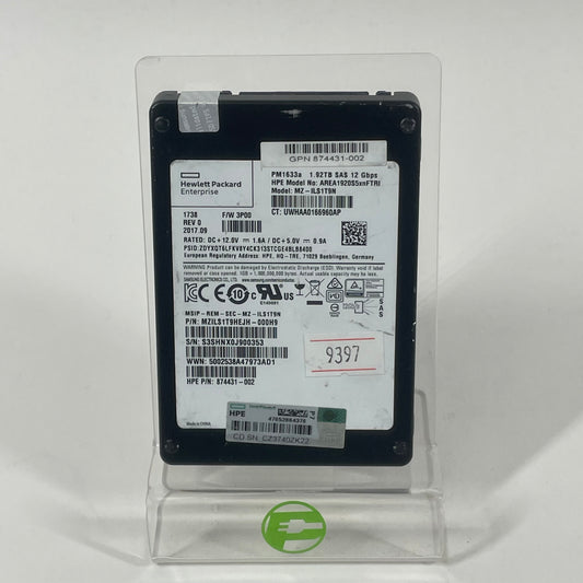 HP 2.5" PM1633a 1.92TB SAS 12Gbps SSD MZILS1T9HEJH-000H9