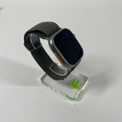 Unlocked Apple Watch Ultra 49MM Natural Titanium Green Trail Loop MQEX3LL/A