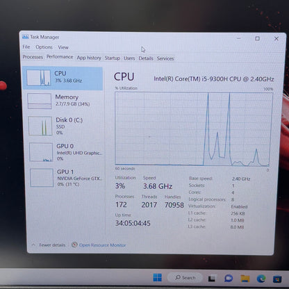 Acer Nitro N18C3 AN515‑54 15.6" i3-9300H 2.4GHz 8GB RAM 256GB SSD