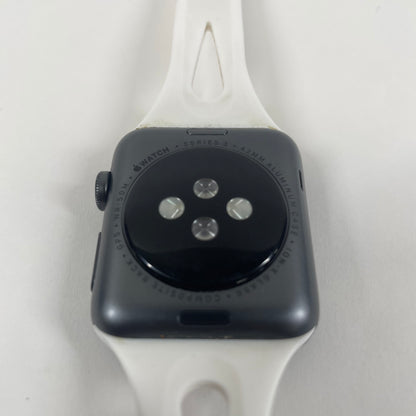 GPS Only Apple Watch Series 3 42MM Space gray Aluminum White Band MTF22LL/A