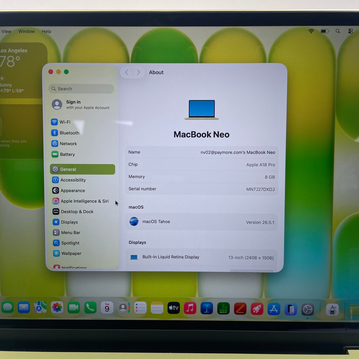 2026 Apple MacBook Neo 13" A18 Pro 5C GPU 4.0GHz 8GB RAM 256GB SSD MHFD4LL/A
