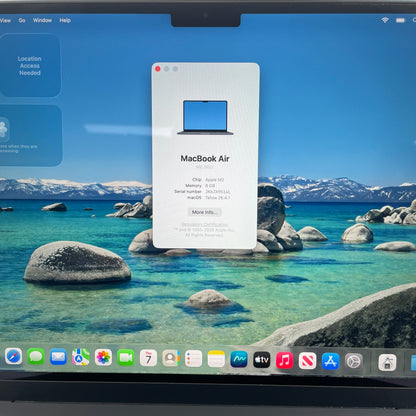 2022 Apple MacBook Air 13.6" M2 8C GPU 3.5GHz 8GB RAM 256GB SSD A2681