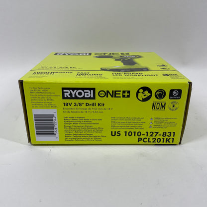New Ryobi ONE Drill Kit 18v Brushed Motor, Variable-Speed Drill  PCL201K1