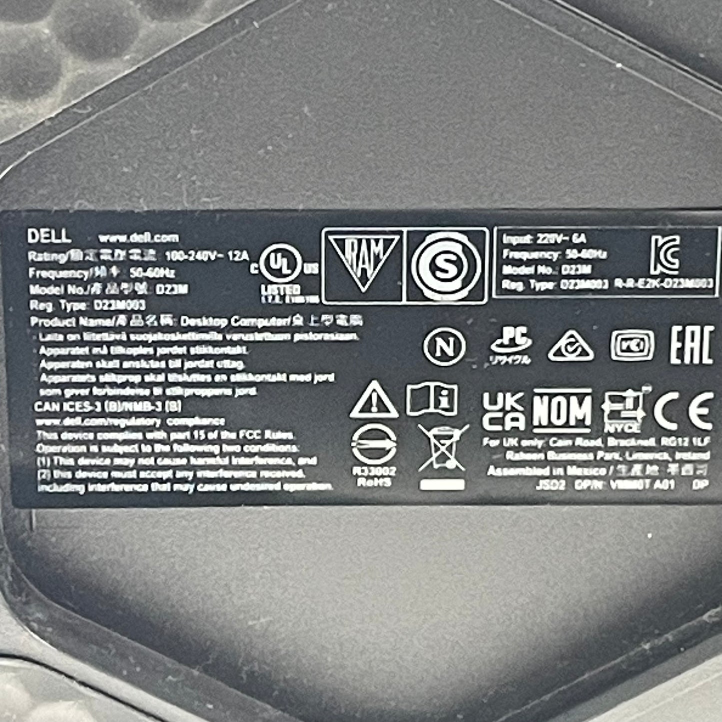 Alienware Aurora R11 D23M003 Core i7-10700F 2.90GHz 32GB RAM RTX 2070 Super