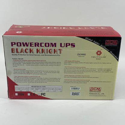 New Powercom Black Knight UPS Uninterruptible Power Supply BNT-800AP