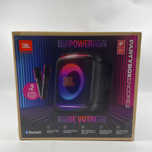 New JBL PartyBox Encore 2 Portable Bluetooth Party Speaker JBLPBENCORE22MICAS