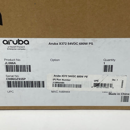New HPE Aruba X372 54VDC 680W PS Power Supply JL086A