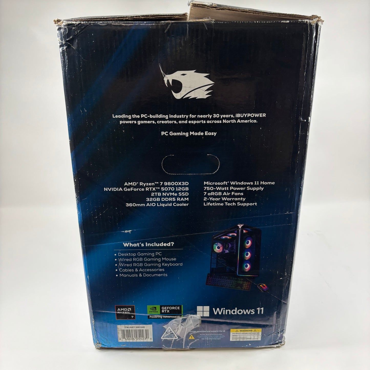 iBuyPower Element Pulse x Ryzen 7 9800X3D 32GB RAM 2TB SSD GeForce RTX 5070