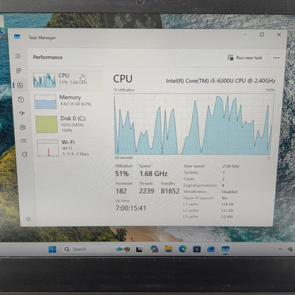 Lenovo T470 T470P 14" i5-6300U 2.4GHz 8GB RAM 500GB SSD