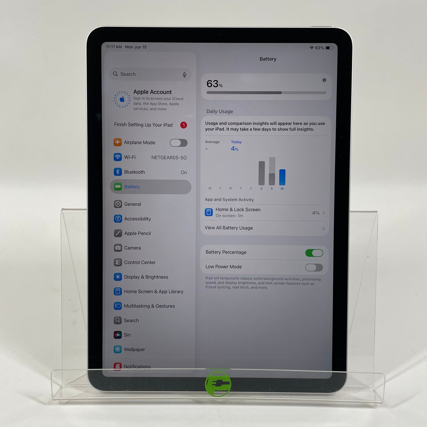 WiFi Only Apple iPad Air 4th Gen 64GB Silver MYFN2LL/A