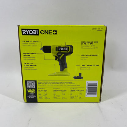 New Ryobi ONE Drill Kit 18v Brushed Motor, Variable-Speed Drill  PCL201K1