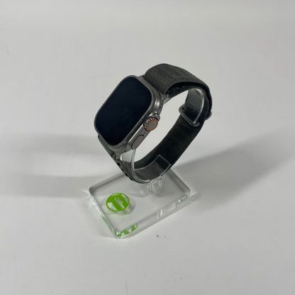 Unlocked Apple Watch Ultra 49MM Natural Titanium Green Trail Loop MQEX3LL/A