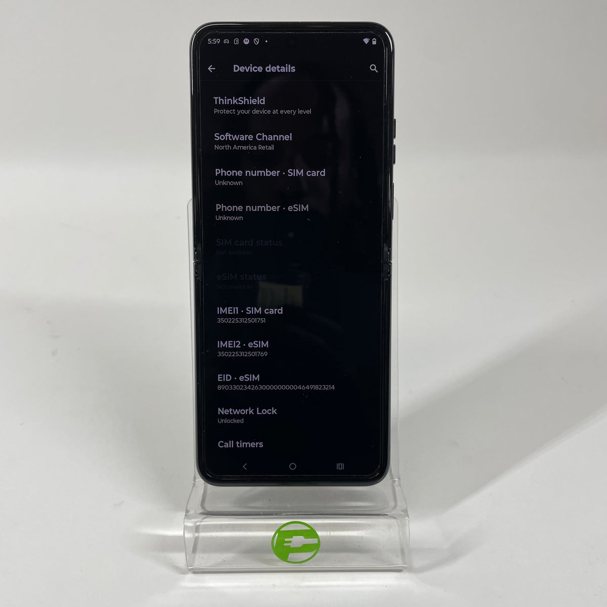 Bad LCD Factory Unlocked Motorola razr+ 256GB 15 Black PAX60000US