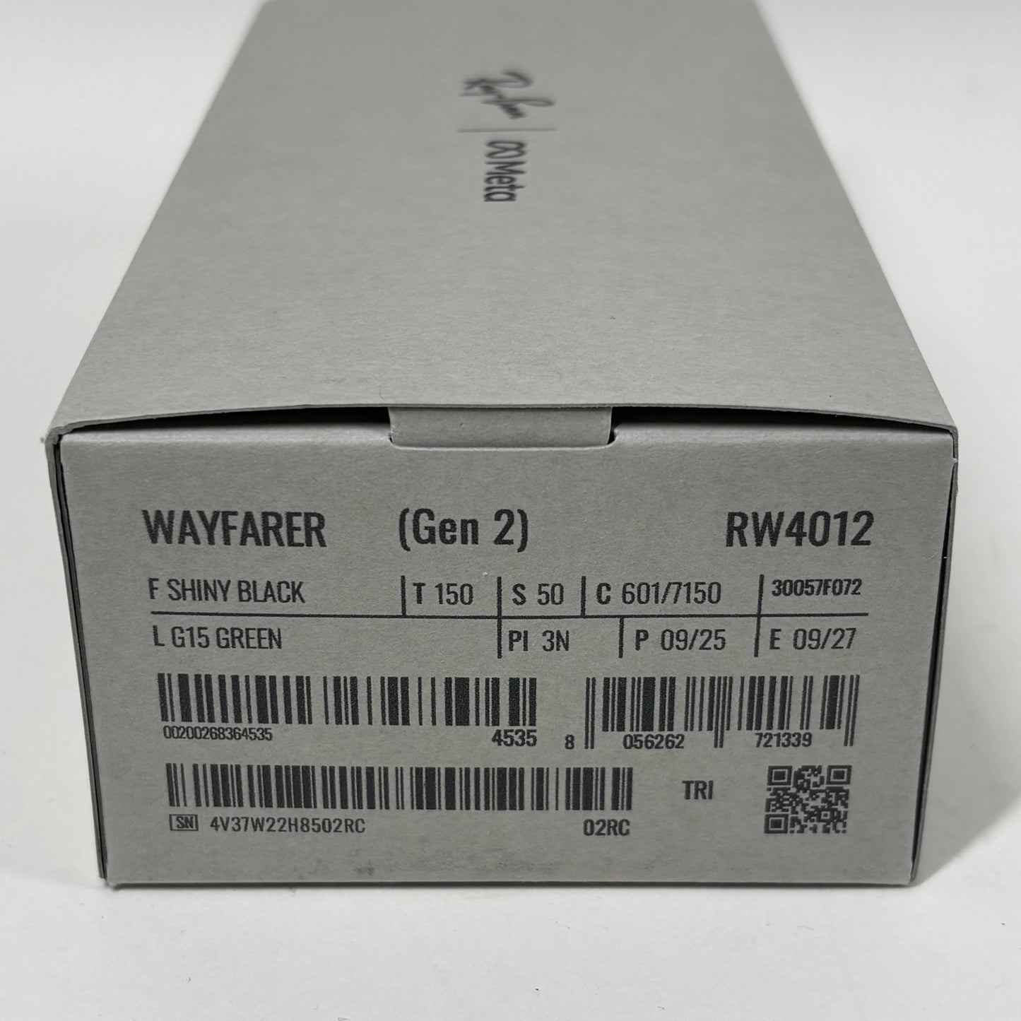 New Ray-Ban Meta Wayfarer Gen 2 Shiny Black Standard AI Smart Glasses 