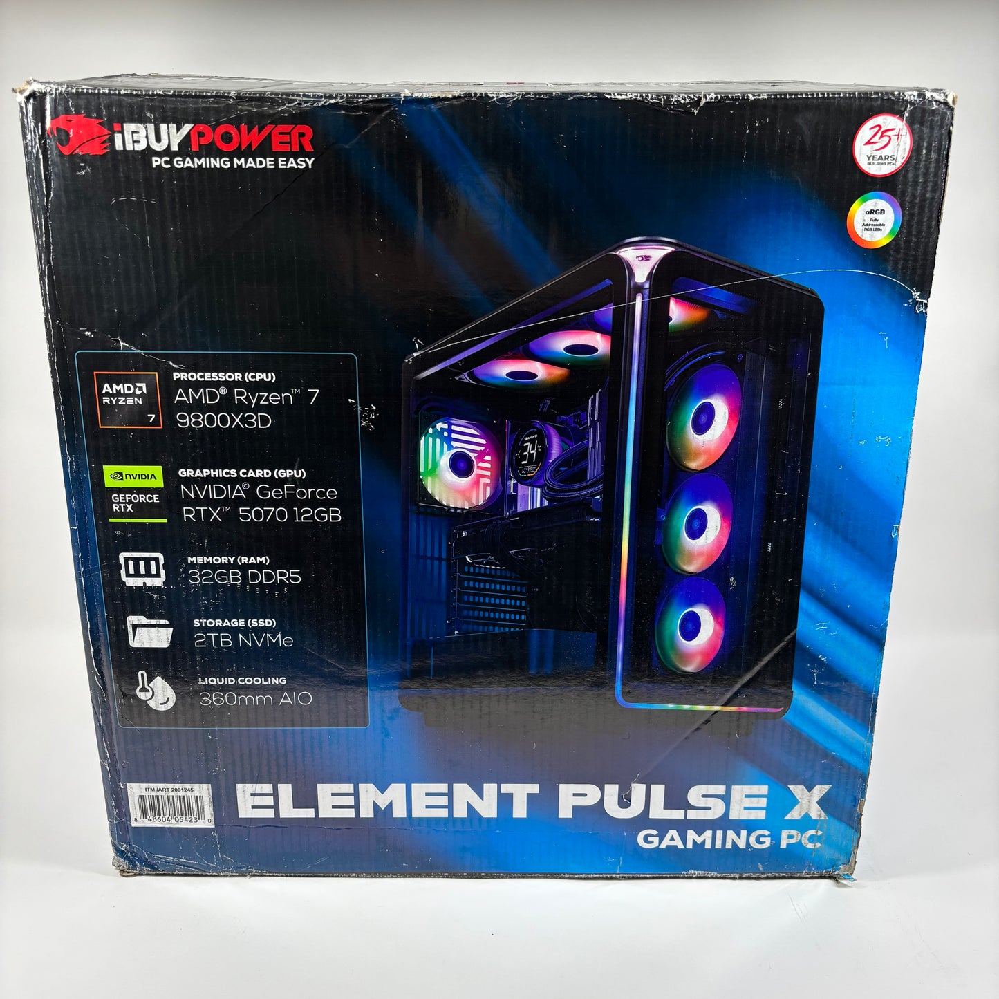 iBuyPower Element Pulse x Ryzen 7 9800X3D 32GB RAM 2TB SSD GeForce RTX 5070