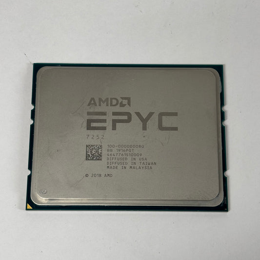 AMD 7252 3.10GHz 8 Core 100-000000080 16 Thread SP3