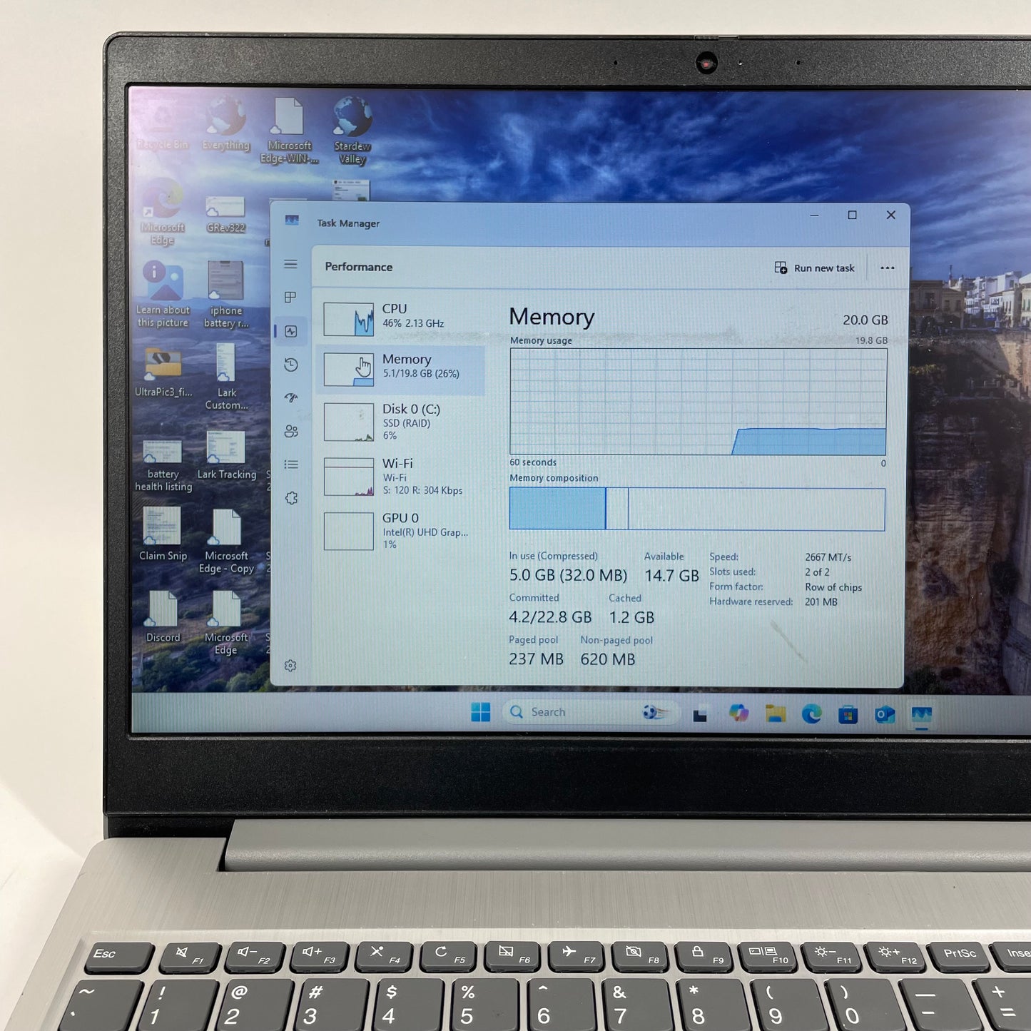 Lenovo IdeaPad 3 15ITL05 15.6" i3-1115G4 3.0GHz 20GB RAM 1TB SSD