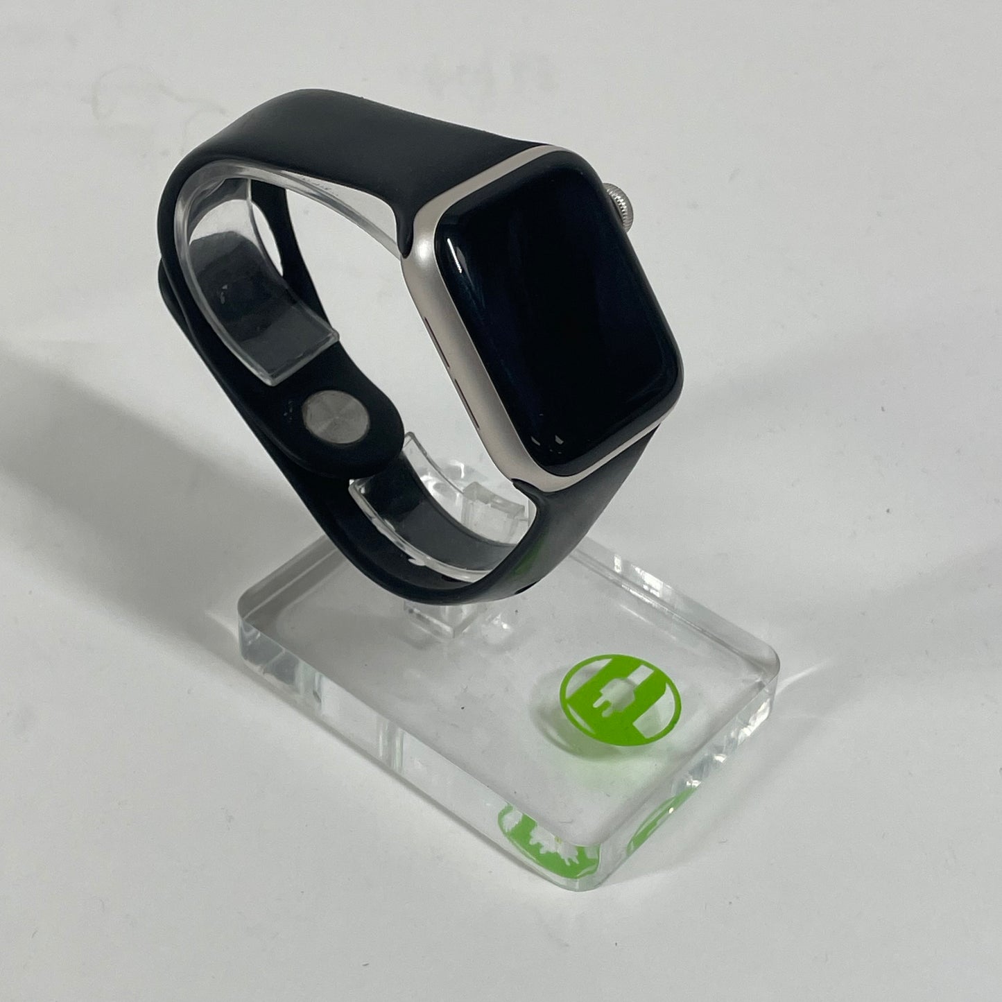 GPS Only Apple Watch SE 3 40MM Starlight Aluminum Black Sport Band MEP74LW/A