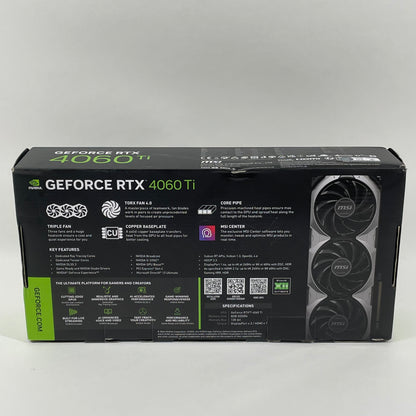 MSI GeForce RTX 4060 Ti Ventus 3X OC 8GB GDDR6 Graphics Card  602-V515