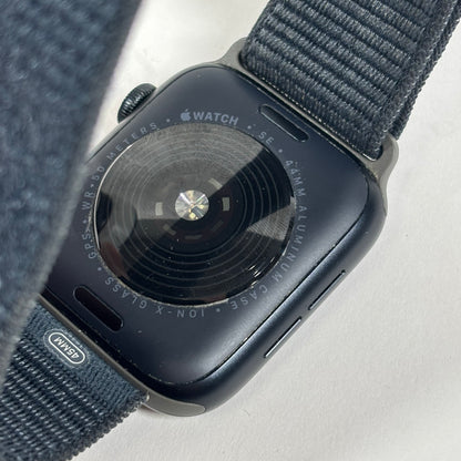 GPS Only Apple Watch SE 2nd Gen 44MM Midnight Aluminum Blue Velcro MNT73LL/A