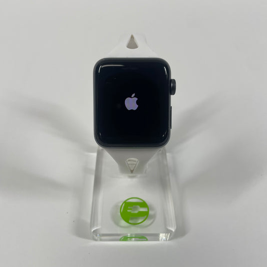 GPS Only Apple Watch Series 3 42MM Space gray Aluminum White Band MTF22LL/A