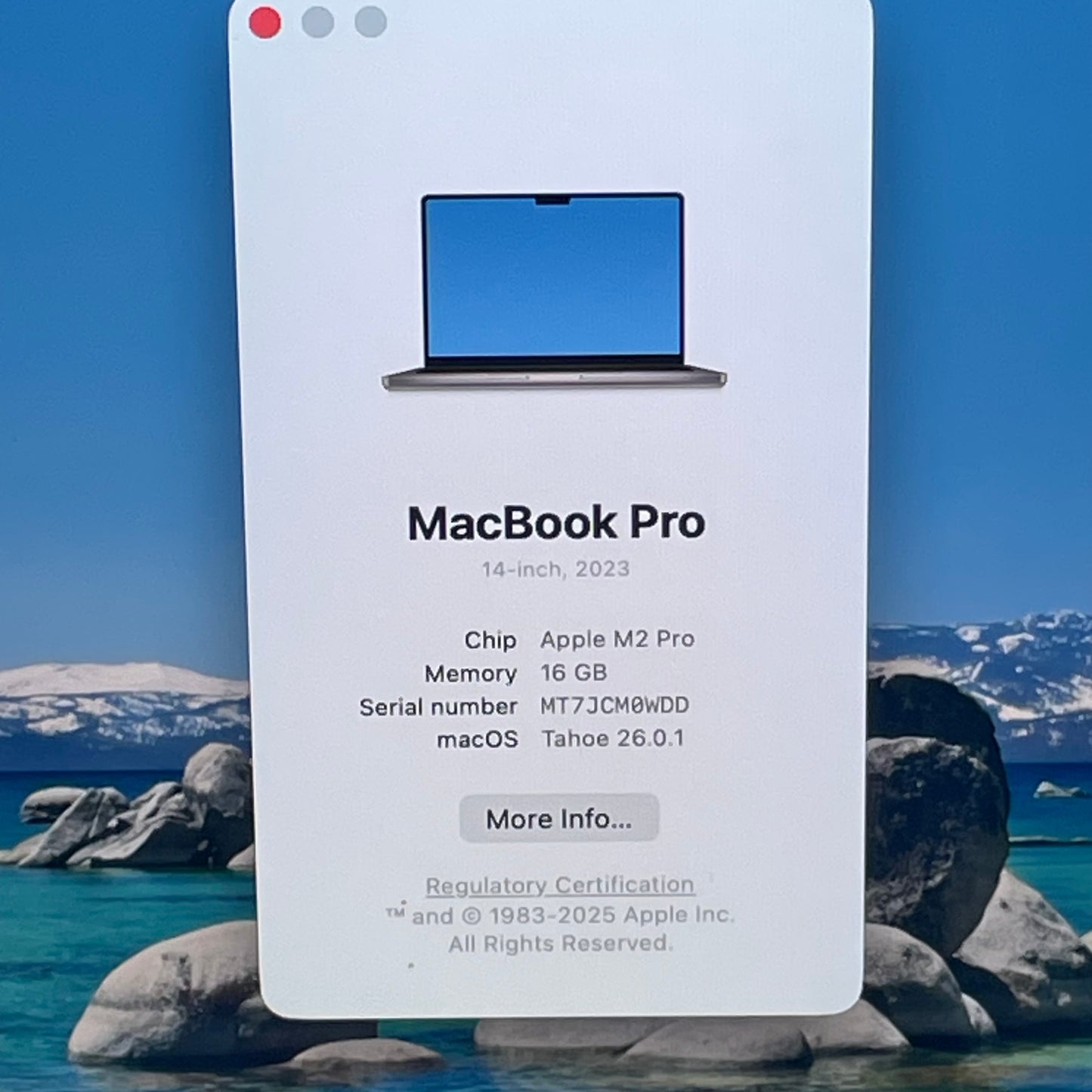 2023 Apple MacBook Pro 14" M2 Pro 16C GPU 3.5GHz 16GB RAM 512GB SSD MPHE3LL/A