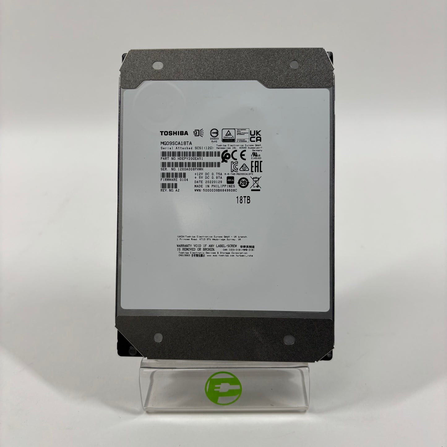 Toshiba 3.5" MG09SCA18TA 18TB SAS 12Gbps HDD MG09SCA18TA