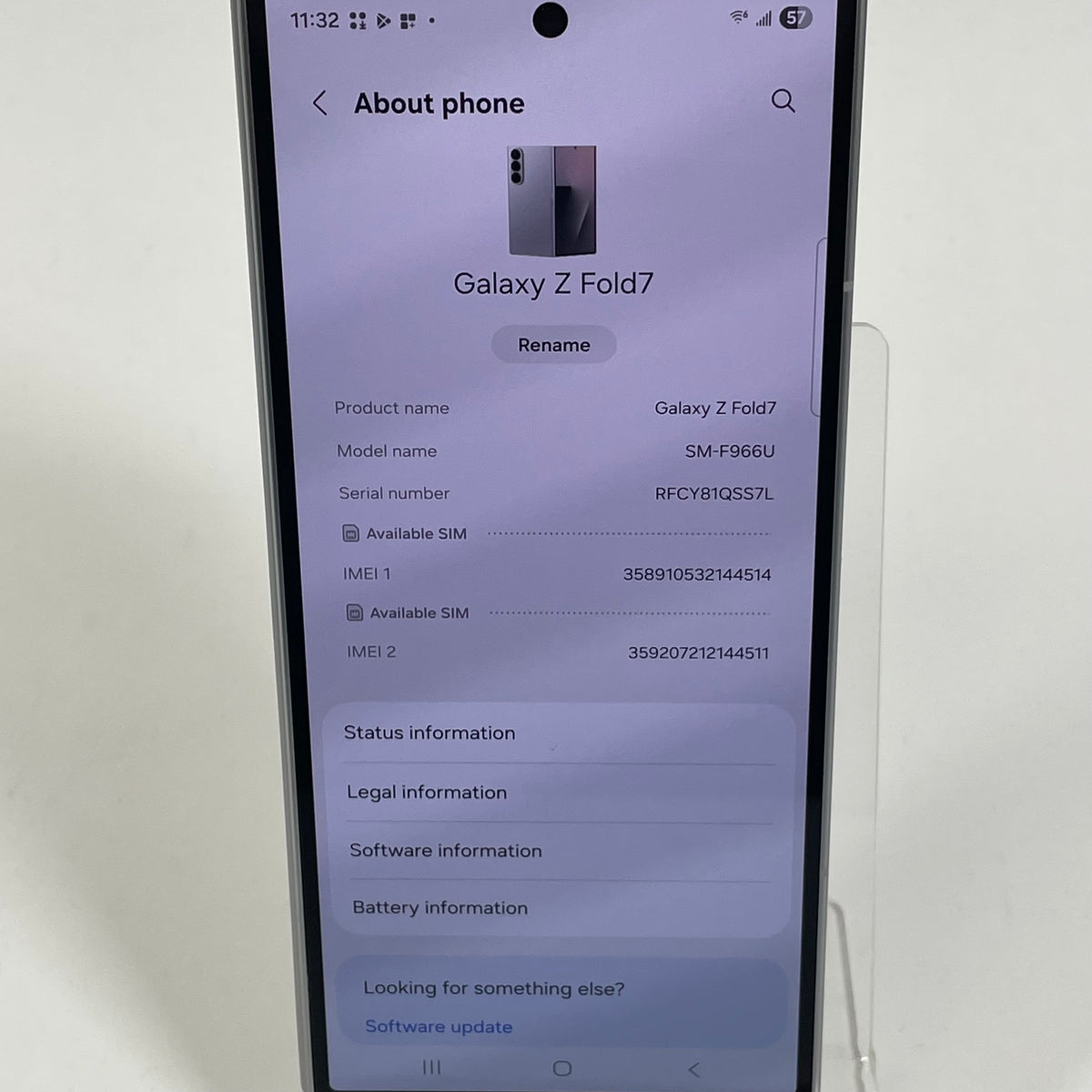 Locked Samsung Galaxy Fold7 12GB RAM 512GB SM-F966U Silver Shadow