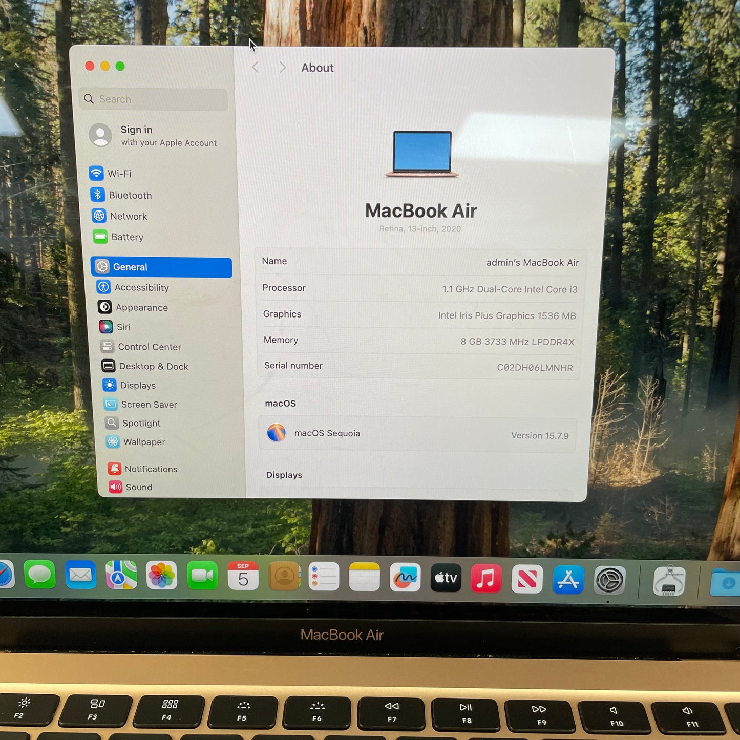Broken 2020 Apple MacBook Air 13.3" i3 1.1GHz 8GB RAM 256GB SSD A2179 Service