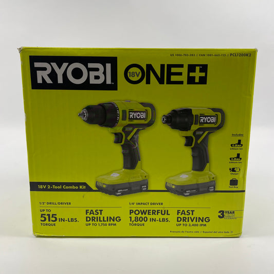 New Ryobi PCL1200K2 18V ONE+ 2-Tool Combo Kit