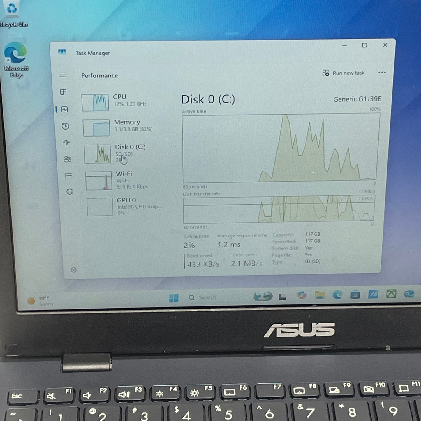 Asus Vivobook Go 12 L210M 11.6" Celeron N4020 1.1GHz 4GB RAM 128GB SSD