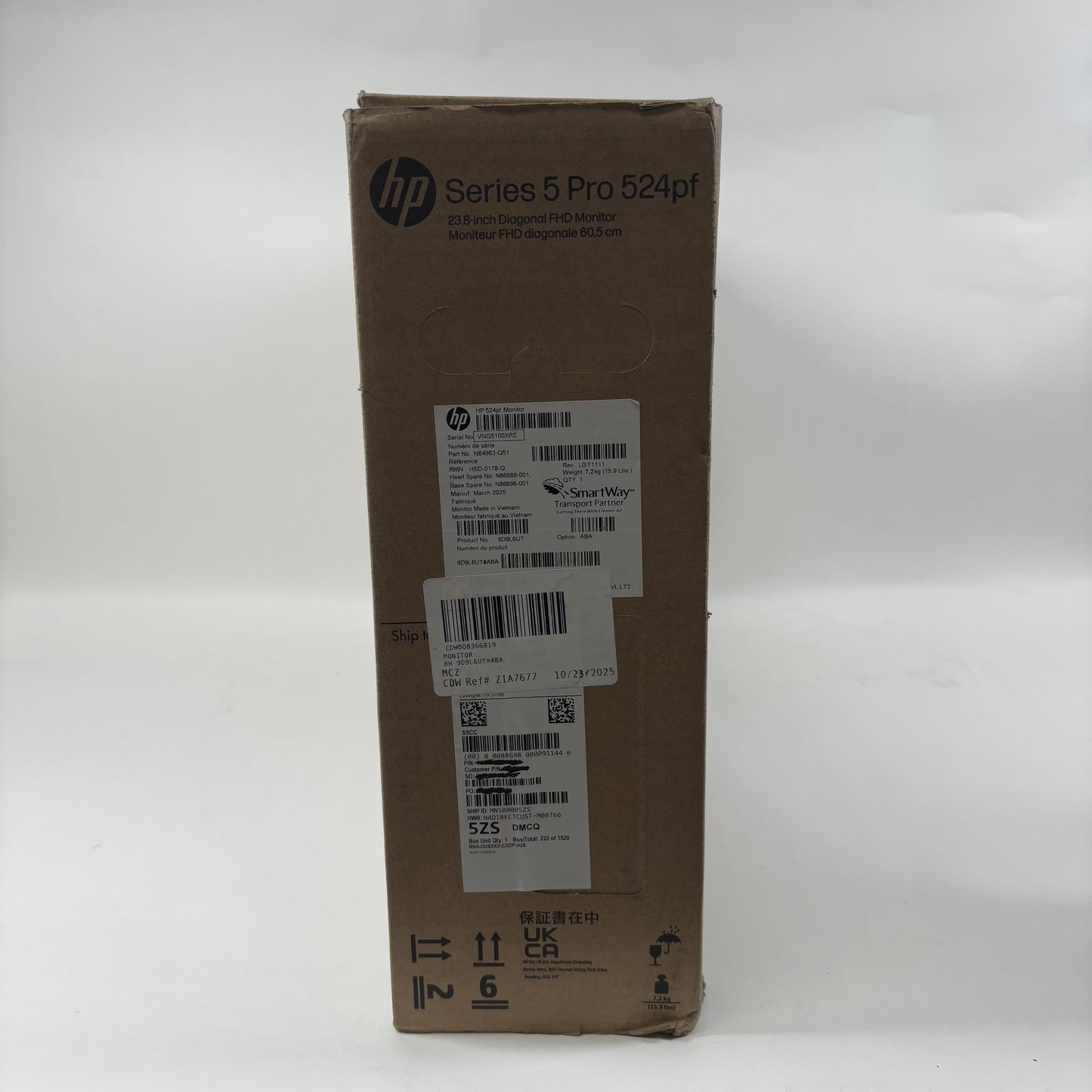 New HP 23.8" Series 5 Pro 9D9L6UT FHD Curved Monitor
