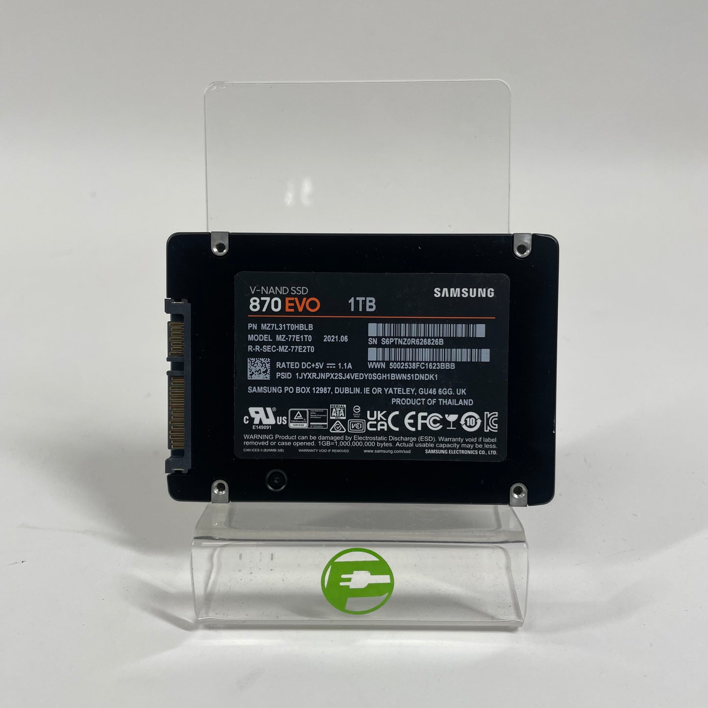 Samsung 2.5" 870 EVO 1TB SATA 6 Gbps(also known as SATA III) SSD MZ-77E1T0