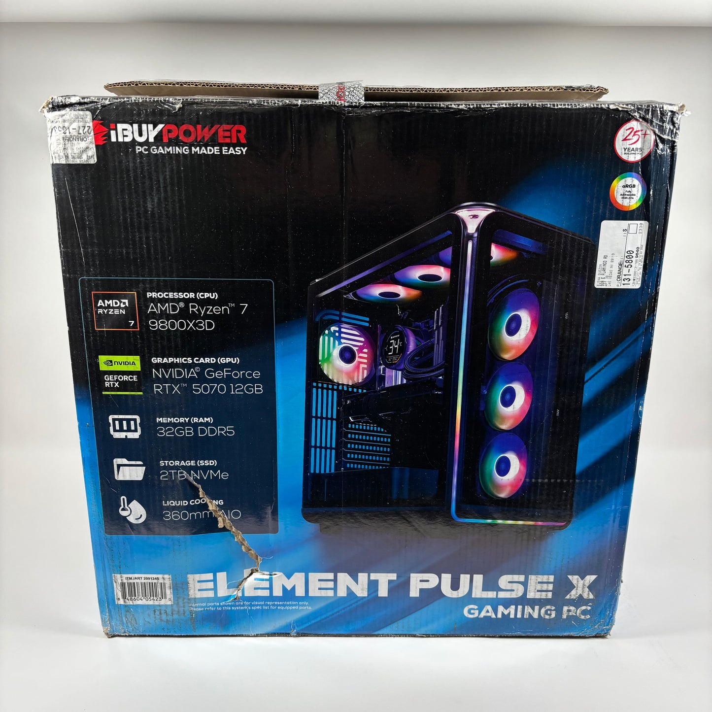 iBuyPower Element Pulse x Ryzen 7 9800X3D 32GB RAM 2TB SSD GeForce RTX 5070