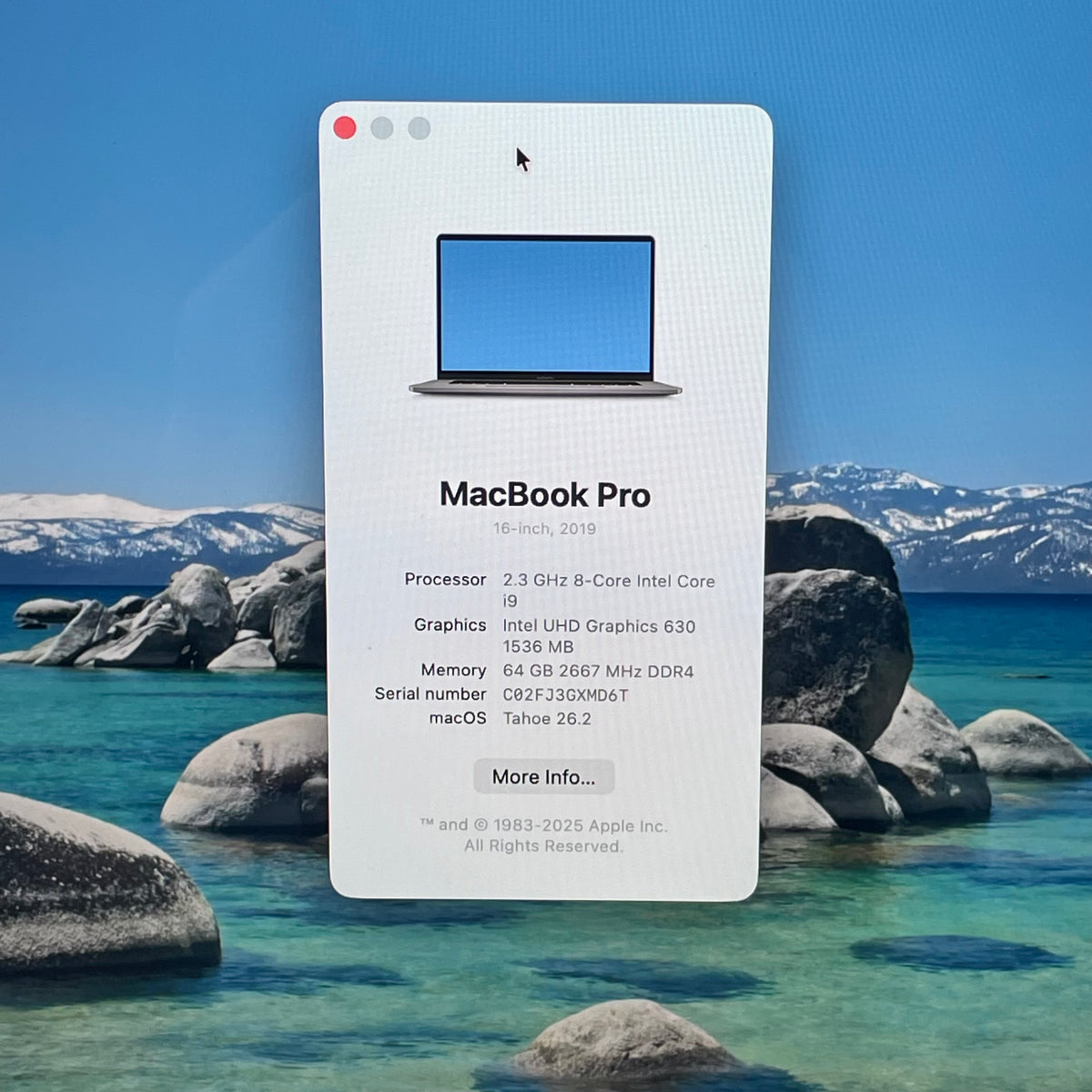 2019 Apple MacBook Pro 16" i9 2.4GHz 64GB RAM 4TB SSD Silver MVVK2LL/A