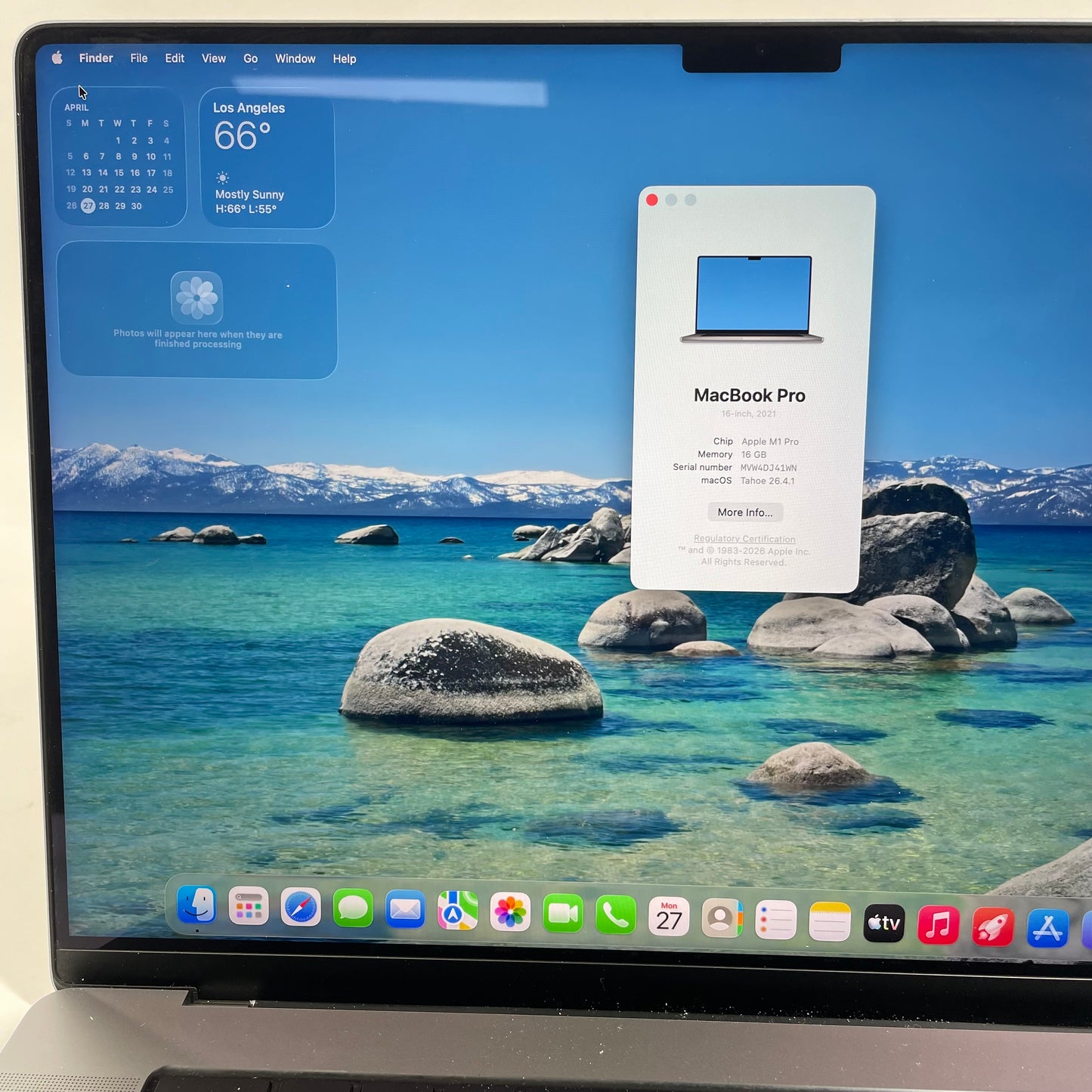 2021 Apple MacBook Pro 16" M1 Pro 16C GPU 3.2GHz 16GB RAM 1TB SSD A2485