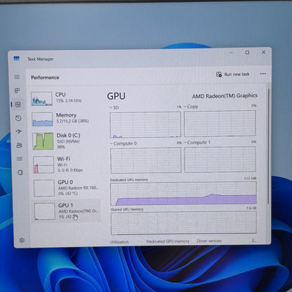 Asus TUF A16 FA617 16" Ryzen 7700 3.2GHz 16GB RAM 512GB SSD Radeon RX 7600S