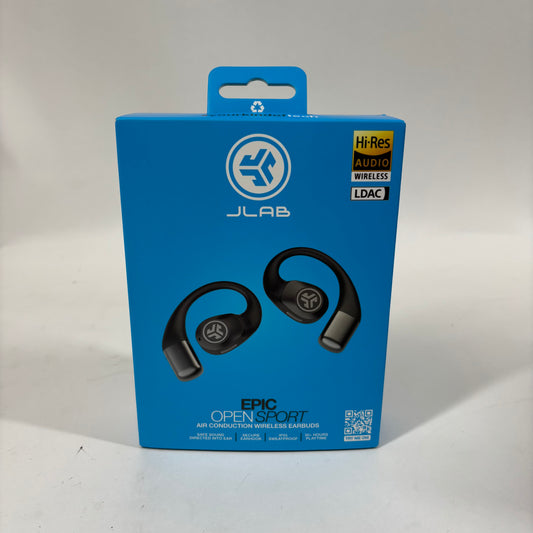New JLab Epic Air Sport Gen 2 Air Conduction Wireless Earbuds EBEPOPSPRTRBLK82