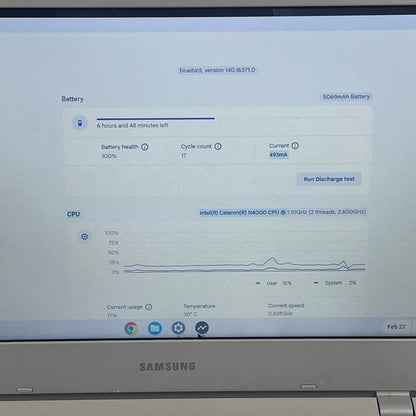 Samsung Galaxy Chromebook 3 XE3J0XBA 11.6" Celeron N4000 1.8GHz 4GB RAM 32GB SSD