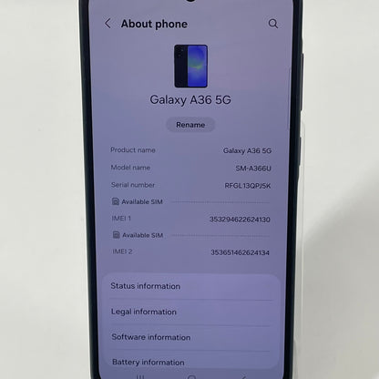 T-Mobile Samsung Galaxy A36 5G 6GB RAM 132GB SM-A366U Black Bad IMEI