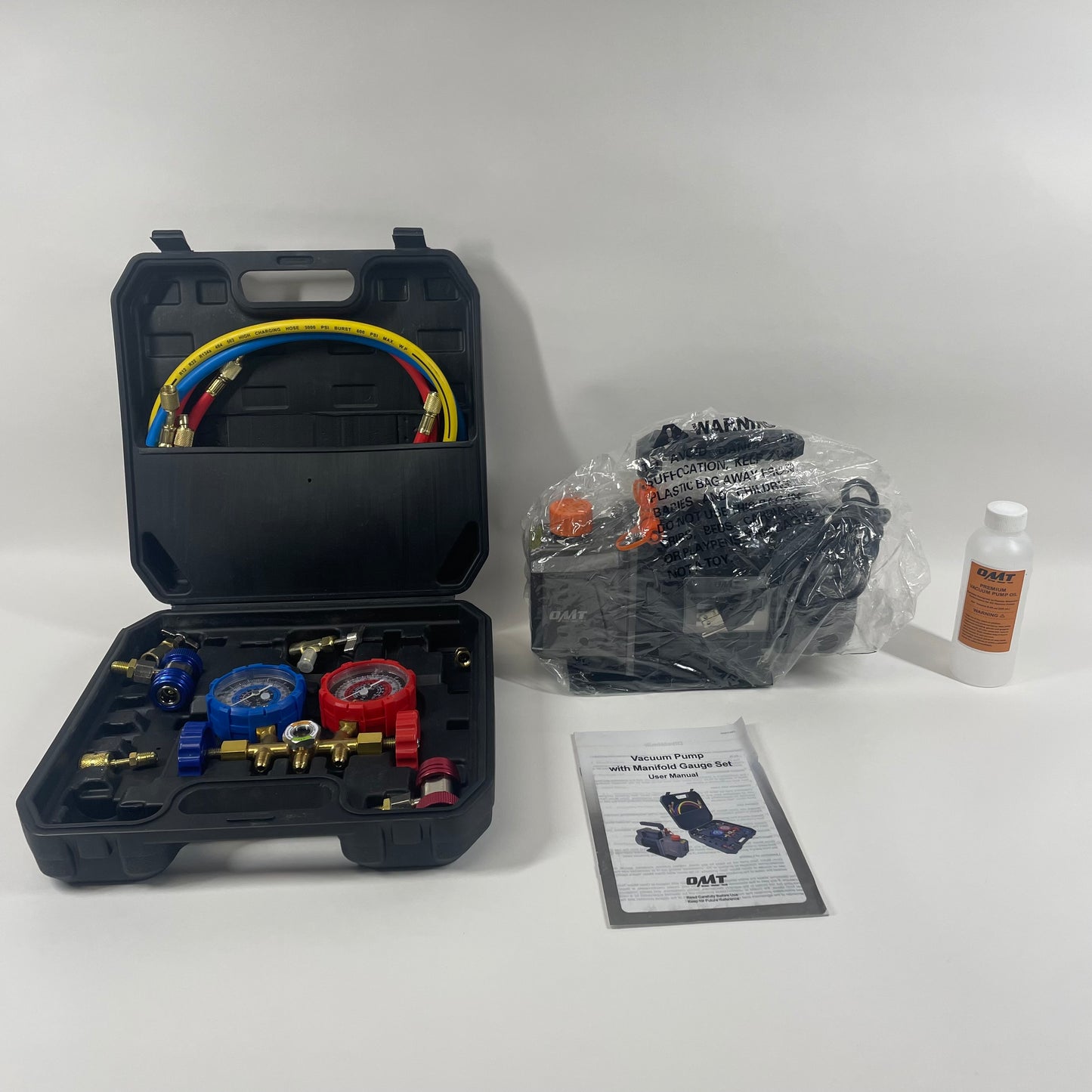 Orion Motor Tech Combo 3 Set Vacuum Pump with Manifold Gauge Set